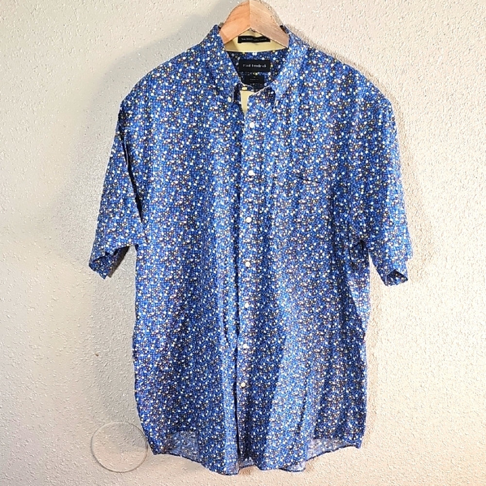 Paul Fredrick Short Sleeve Casual Button-Down Shirt.